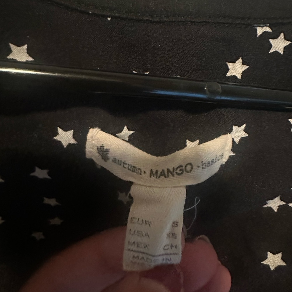 Mango Black Star Pattern Blouse - image 3